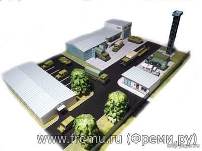 Military base of Army of Czech republic из бумаги