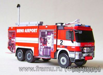 MB Actros 3360 KHA 60 Hasici Airport Brno [Bucobox BB24] из бумаги