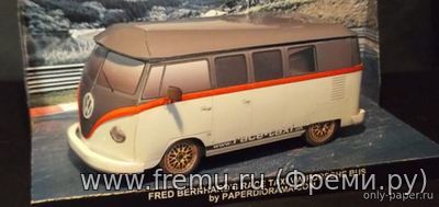 Fred Barnhard’s VW/Porsche T1 Race-taxi: The Porsche Bi-turbo Bus (Paperdiorama) из бумаги