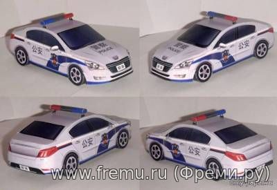 Peugeot 508 China Police Car из бумаги